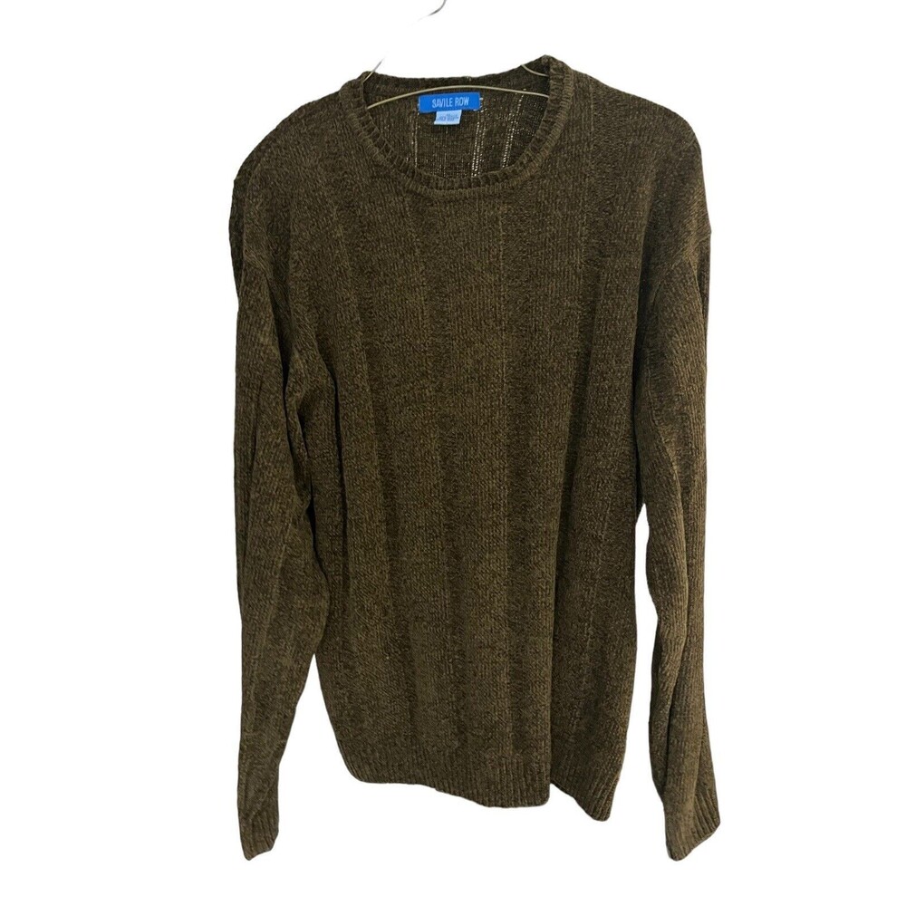 Savile Row men's XL green knit sweater 100% acrylic